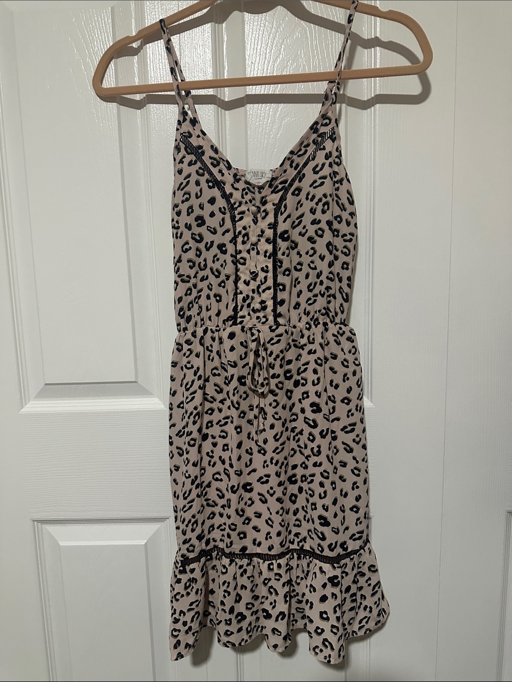 Sienna Sky Beige and Black Leopard-Print Mini Dress